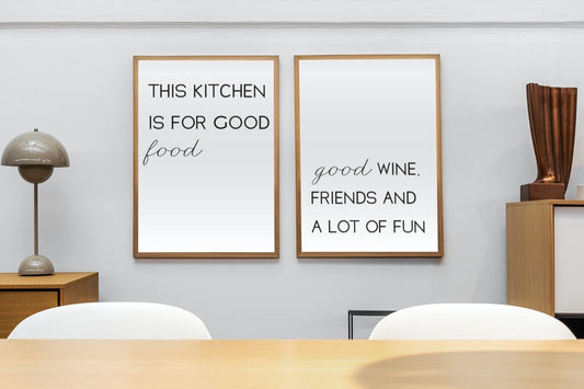 Good wine & friends 2er Set- Poster